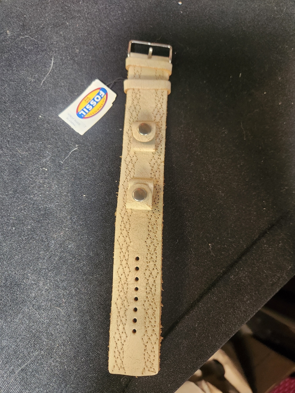 Fossil Beige Leather Watch Strap
